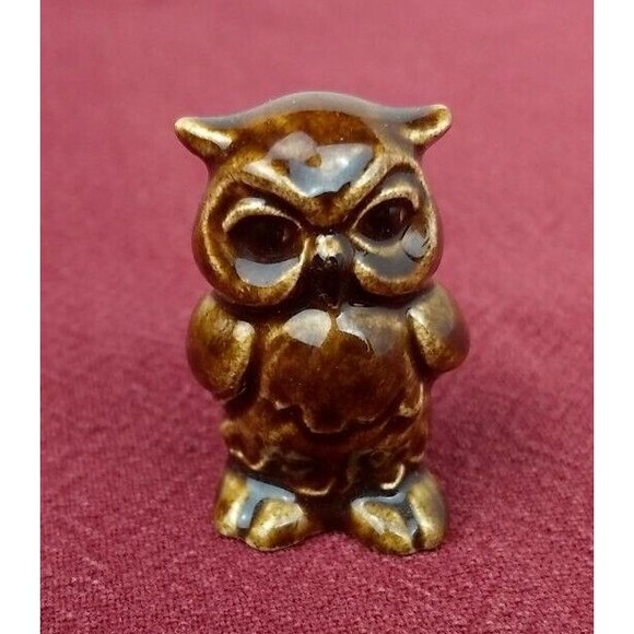 Vintage GOEBEL Mini Brown Wise Owl‎ Figurine W. Germany MCM - Picture 1 of 8